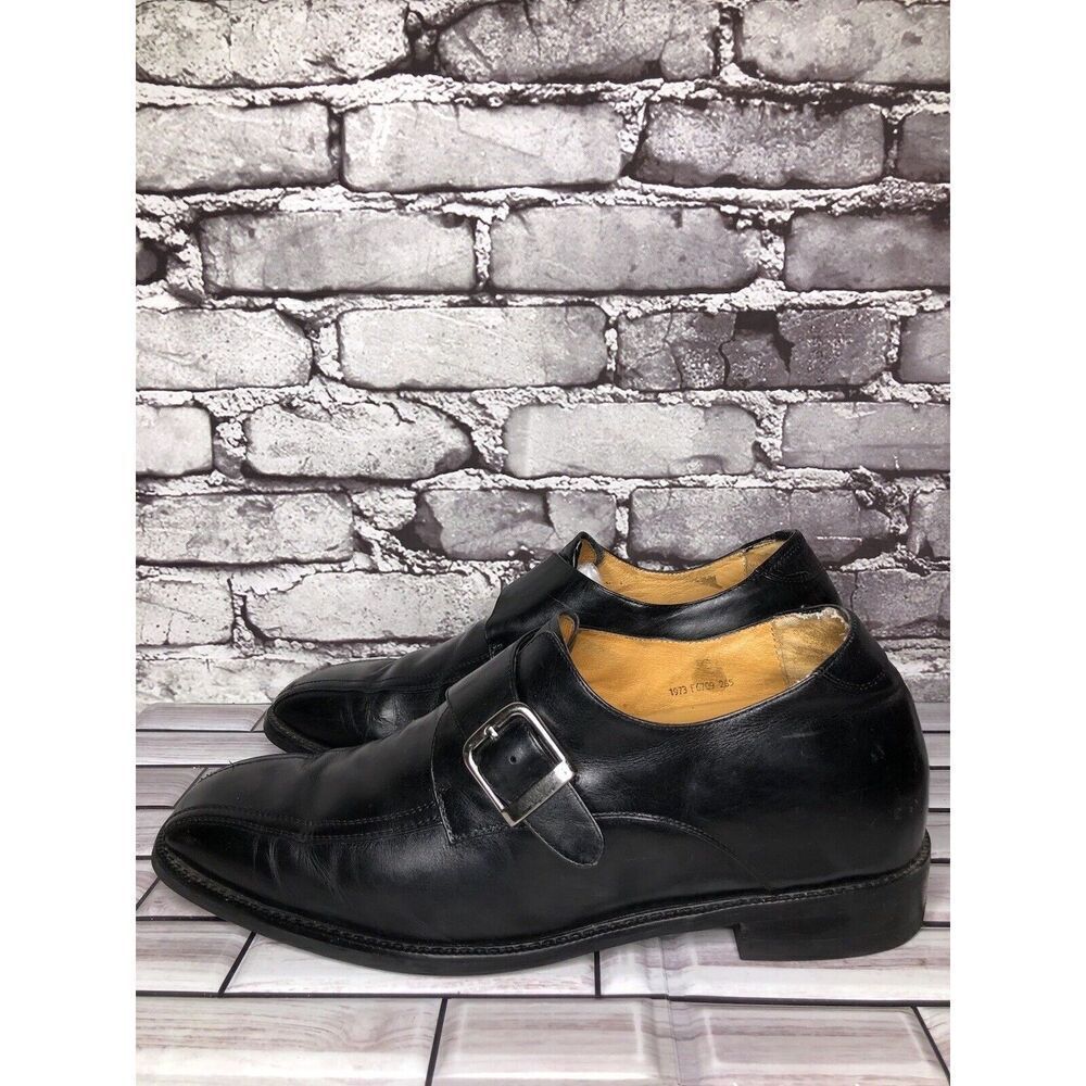 Toto Black Leather Monk Buckle Strap Loafers Dress Shoes Men’s Sz 10.5M US/44EU